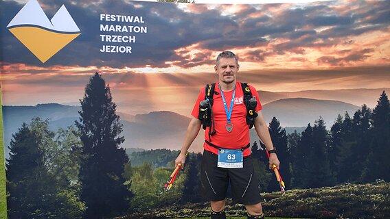 Tomasz podczas Festiwal Górski Maraton Trzech Jezior 2021
