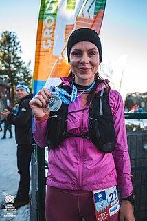 Katarzyna podczas Zimowy Półmaraton Gór Stołowych 2025