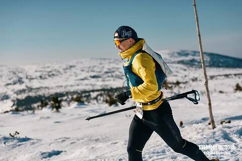 Przemysław podczas Zimowy Ultramaraton Karkonoski 2026